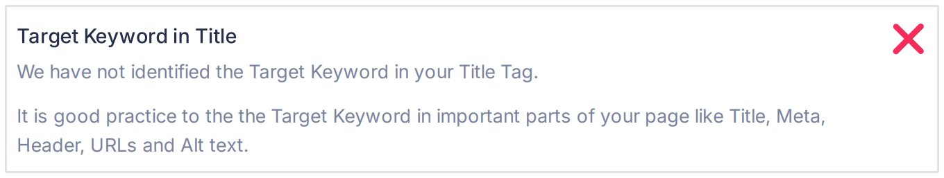 Target Keyword in Title